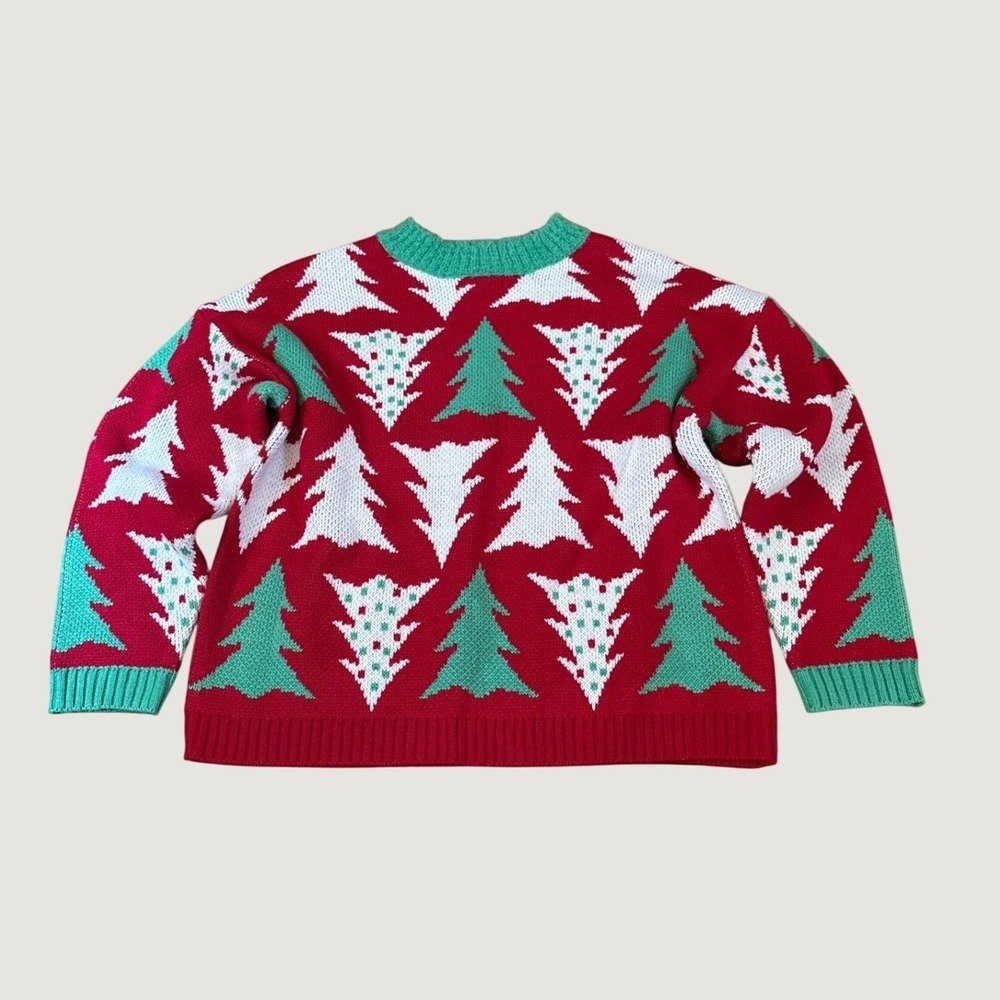 33 Degrees Sweater Women Red Green Christmas Tree Holiday Festive SIZE XXS
